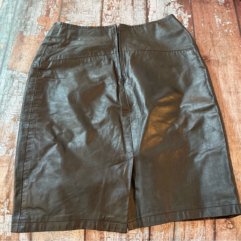 Vintage Limited Express Chic Leather Mini  Skirt in Black